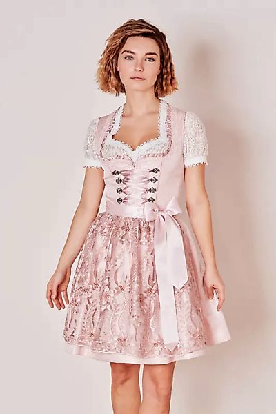 Krüger Madl Dirndl 'Samantha' mit Spitzenschürze 419167, Weiß Hellbl günstig online kaufen