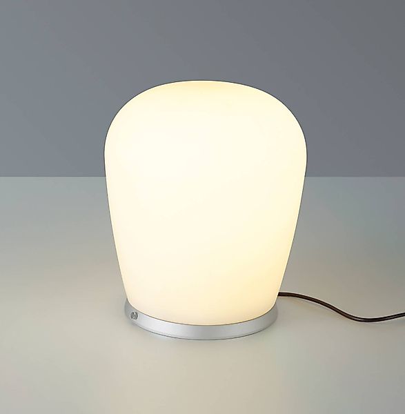 Bopp LED-Tischlampe Cara, aluminiumfarben, Ø 18 cm, Glas günstig online kaufen