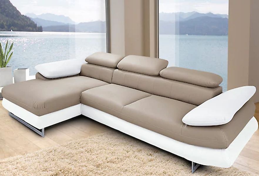 INOSIGN Ecksofa »Solution L-Form«, mit Arm- & Kopfteilverstellung, wahlweis günstig online kaufen