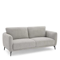 Sofa Couch in Hellgrau mit Armlehnen günstig online kaufen