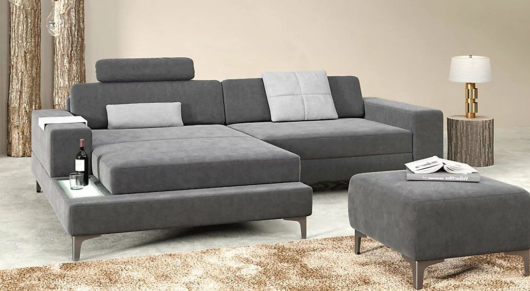 BULLHOFF Ecksofa Designsofa Ecksofa »MÜNCHEN IV« Eckcouch L-Form Sofa LED C günstig online kaufen