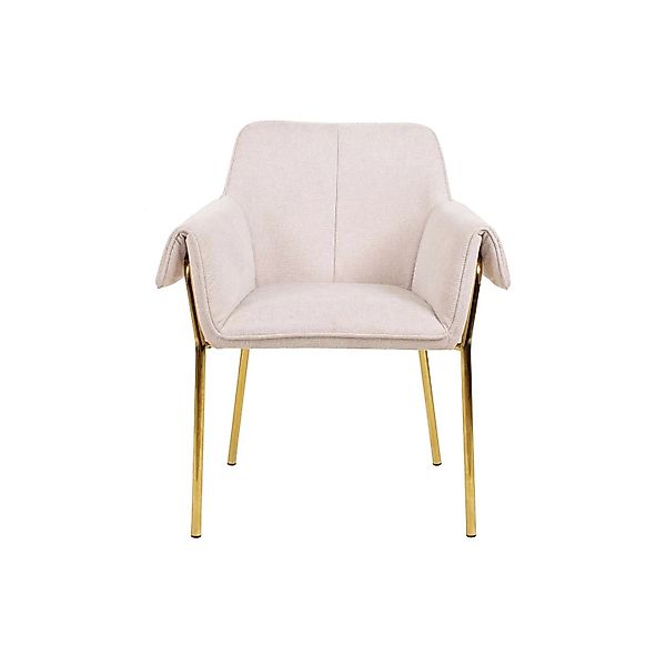 MeGusta Moderner Stuhl Beige Polsterstuhl Esszimmerstuhl mit Armlehne Mila günstig online kaufen