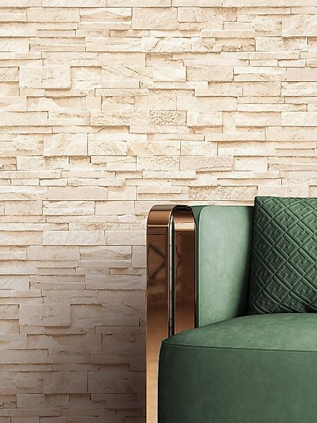 Newroom Vliestapete, Beige Tapete Modern Stein günstig online kaufen