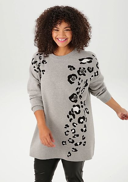 Aniston PLUS Strickpullover mit Animal-Deatils und Perlen günstig online kaufen