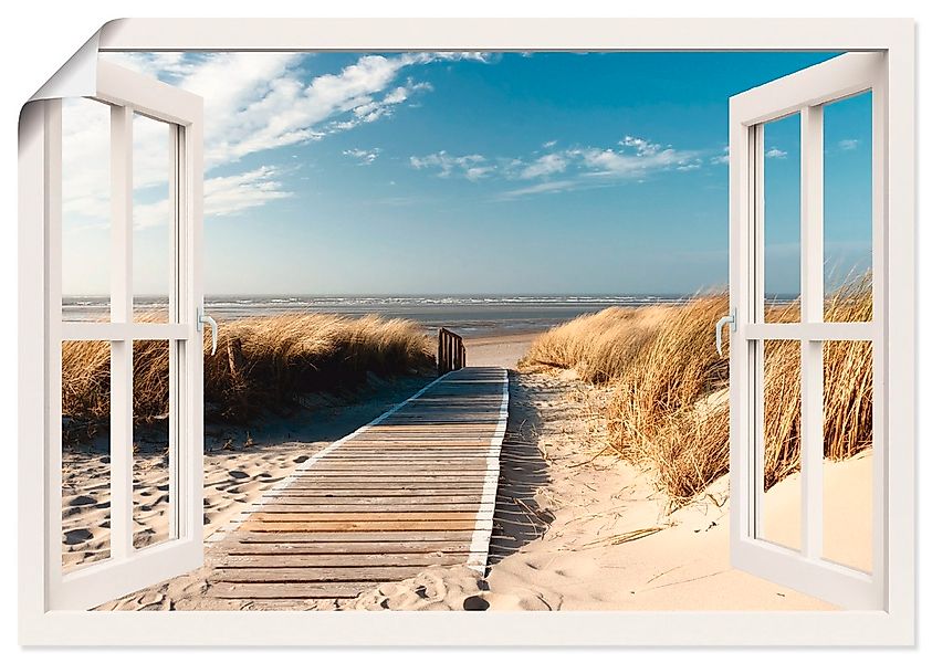 Artland Wandbild "Fensterblick Nordseestrand auf Langeoog" Fensterblick 1 S günstig online kaufen