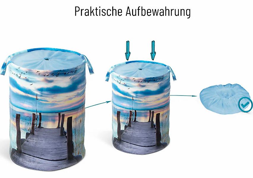 Sanilo Wäschekorb "Sunset", kräftige Farben, samtweiche Oberfläche, mit Dec günstig online kaufen