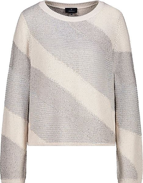 Monari Strickpullover mit Materialmix – champagne beige günstig online kaufen