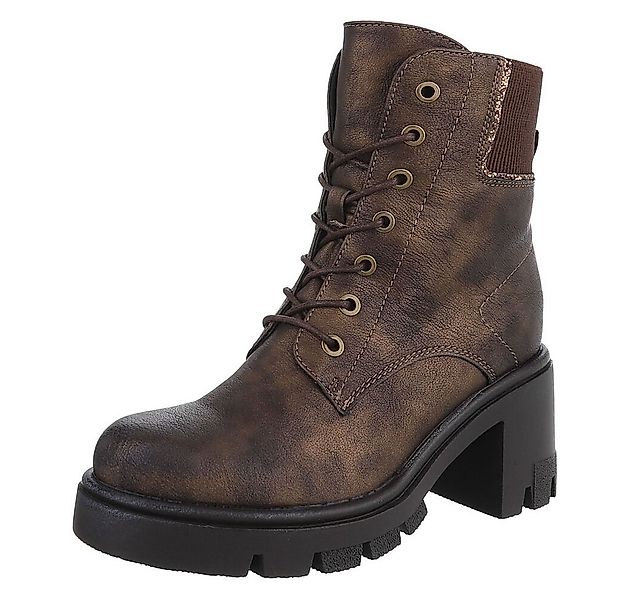 Ital-Design Moderne Schnürstiefel mit Absatz für Damen im Alltag Schnürstie günstig online kaufen