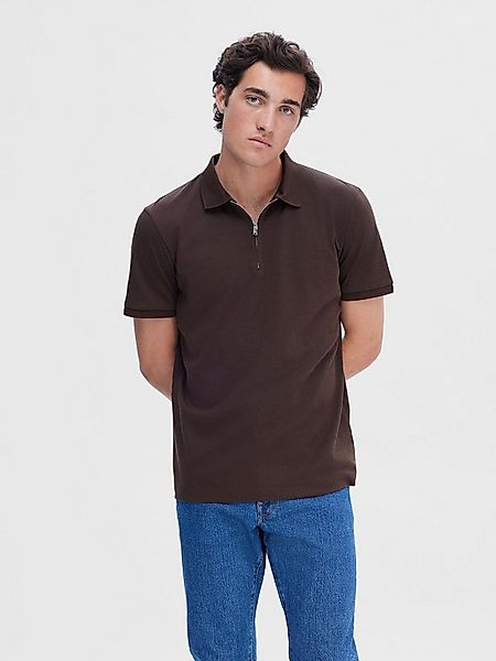 Selected Poloshirt SLHFAVE ZIP SS POLO NOOS Baumwollmischung, regular fit günstig online kaufen