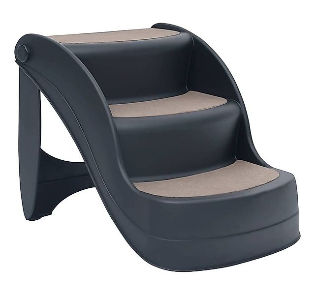 vidaXL Hunderampe Hundetreppe mit 3 Stufen Klappbar Dunkelgrau günstig online kaufen
