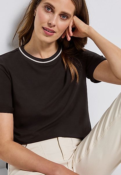 STREET ONE T-Shirt, mit Rippdetail günstig online kaufen