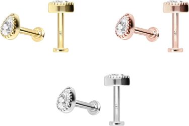 PIERCINGLINE Piercing-Set 14 Karat Gold Labret günstig online kaufen