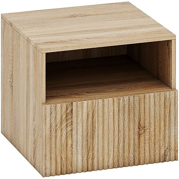 HOMCOM Nachttisch Hängend Beistelltisch mit Schublade, offenes Fach, Holzop günstig online kaufen