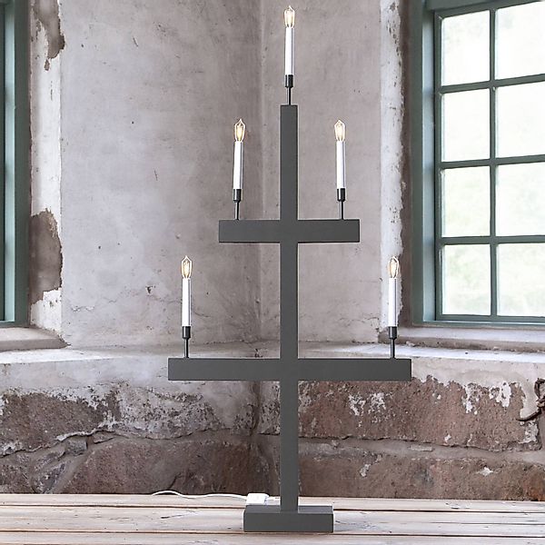 Fensterleuchter Storm 5-flammig 118 cm dunkelgrau günstig online kaufen