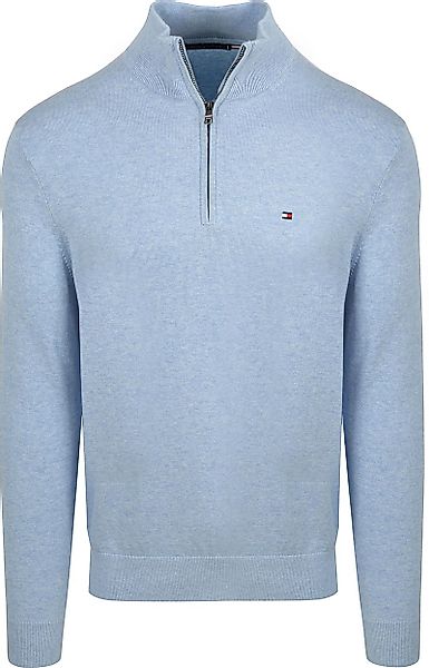 Tommy Hilfiger Half Zip Pullover Essential Hellblau - Größe XXL günstig online kaufen