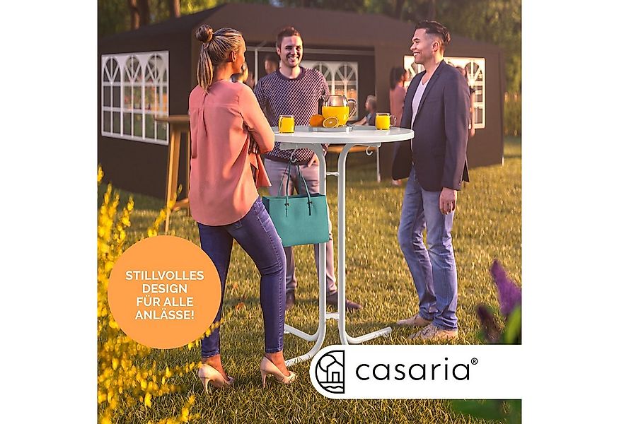 Casaria Stehtisch, Ø70x110 cm klappbar rund Garten Holz Metall Hochtisch Pa günstig online kaufen
