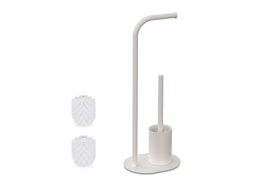 relaxdays WC-Garnitur Weiße WC-Garnitur aus Metall günstig online kaufen