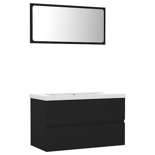 vidaXL Badmöbel-Set Schwarz Holzwerkstoff Modell 54 günstig online kaufen