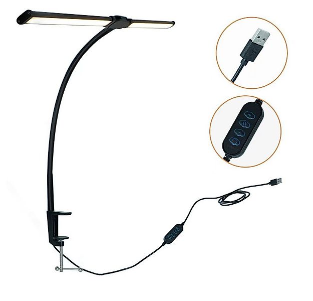 Luckice Schreibtischlampe LED Schreibtischlampe, weicher Schwanenhals, 10 H günstig online kaufen