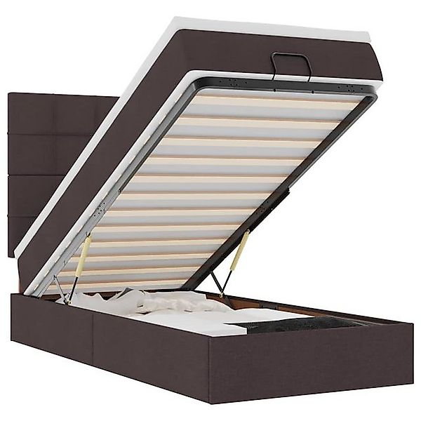 vidaXL Bett Ottoman-Bett mit Matratze & LEDs Dunkelbraun 80x200 cm Stoff günstig online kaufen