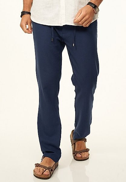 behype Leinenhose im Chinohosen Stil mit Gummibund & Kordel Herren luftige günstig online kaufen