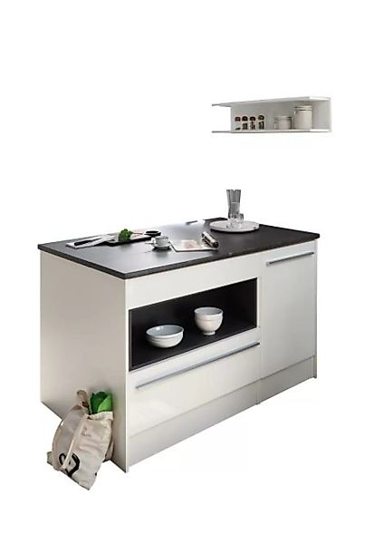 Küchen-Insel 145x90 ohne E-Geräte Jazz von Bega BBK Weiß Hochglanz / Matt günstig online kaufen
