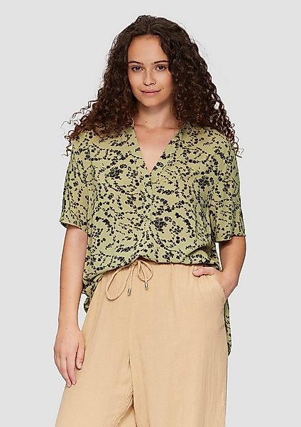 QS Kurzarmbluse Bluse Gemusterte Tunikabluse aus Viskose günstig online kaufen