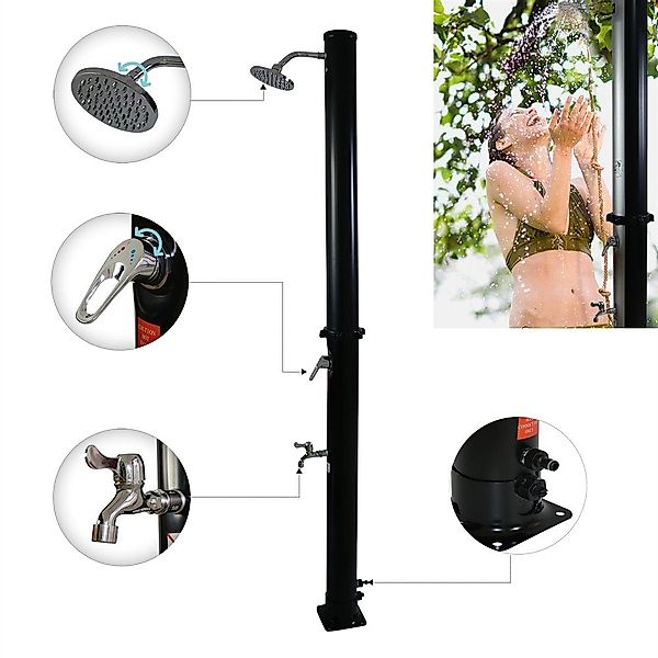 Feel2Home Solardusche Gartenbrause 35L Solardusche Camping günstig online kaufen