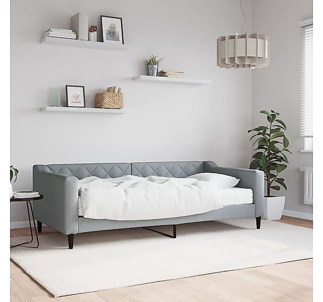 vidaXL Bett, Tagesbett mit Matratze Hellgrau 90x190 cm Stoff günstig online kaufen