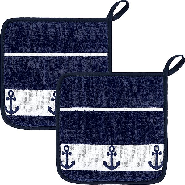 Kracht Kochschürze Topflappen "Anker" 2er-Pack, Frottier günstig online kaufen