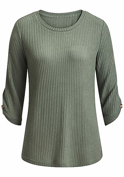 LASCANA 3/4-Arm-Shirt "mit Knopfdetail" aus weicher Piqué-Qualität günstig online kaufen