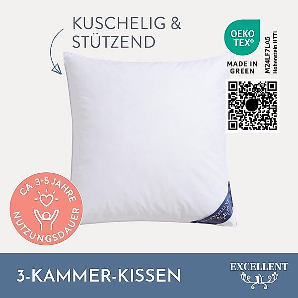 Excellent 3-Kammer-Kopfkissen »Venedig Kissen erhältlich im Einzel- oder Do günstig online kaufen
