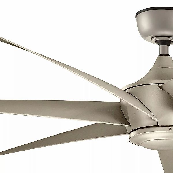 Deckenventilator Lehr2, IP44, silber antik, Ø 137 cm günstig online kaufen