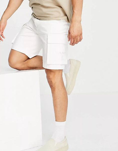 Karl Kani – OG – Cargo-Shorts in gebrochenem Weiß günstig online kaufen