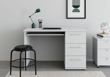 VOGL Möbelfabrik Schreibtisch "Tobi, optional mit Tastaturauszug," mit 3 Sc günstig online kaufen