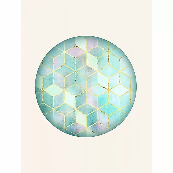 Komar Poster Mosaik Circle Verde Abstrakt B/L: ca. 30x40 cm günstig online kaufen