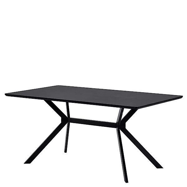 Schwarzer Esstisch mit Gestell aus Stahl modernem Design günstig online kaufen