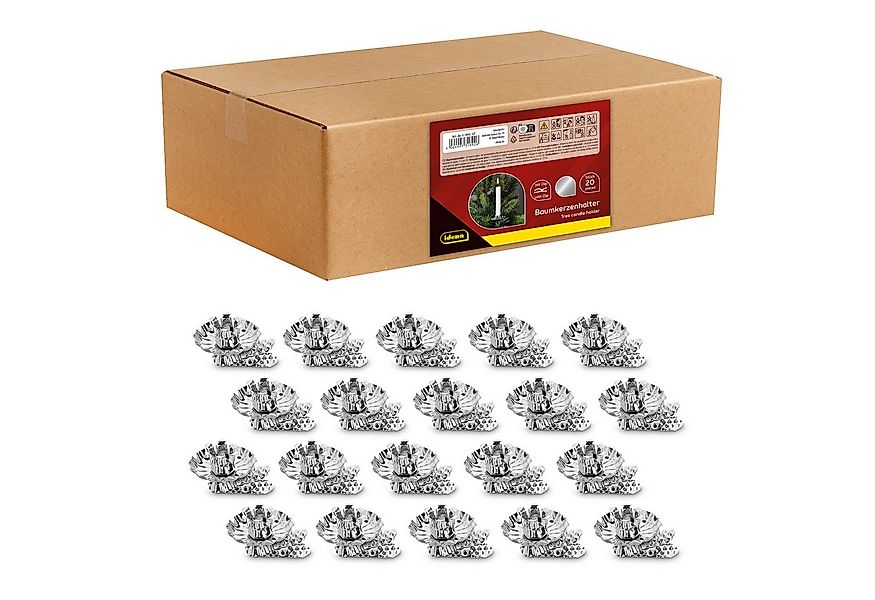 Idena Kerzenhalter Idena Baumkerzenhalter mit Clip silber 20 Stück günstig online kaufen