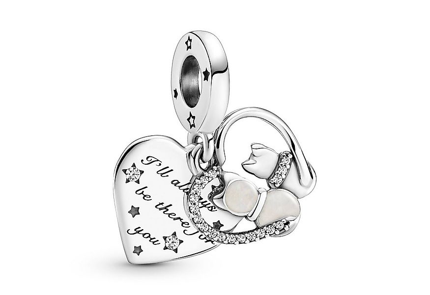 Pandora Herzanhänger Silber Charm-Katzen und en günstig online kaufen