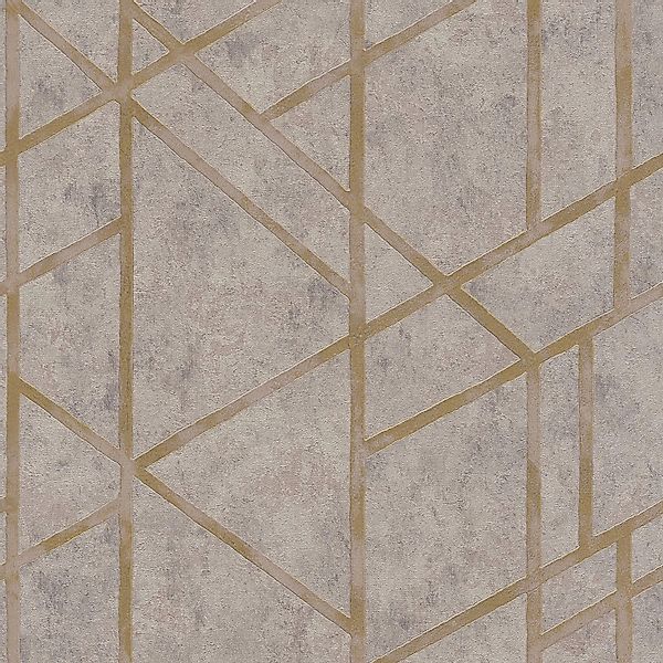 PROFHOME 369283-GU Grafik Tapete Geometrisch schimmernd Gold Beige Grau 0,5 günstig online kaufen