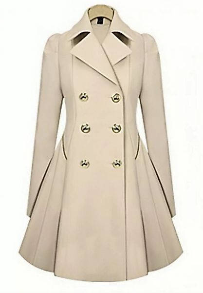 Opspring Trenchcoat Damen Mantel Wintercoat Revers Zweireihiger Mantel Knie günstig online kaufen