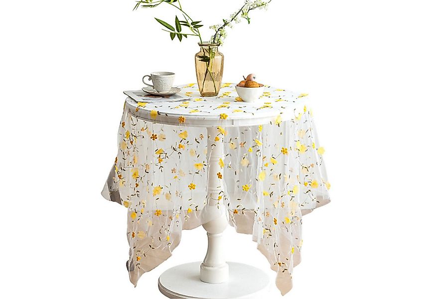 Refttenw Tischdecke Romantische Spitzentischdecke mit Blumenstickerei,Deskt günstig online kaufen