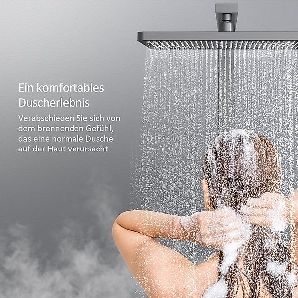 EMKE Duschsystem Regendusche Thermostat-Set 36×24 cm,Klaviertasten-Steuerun günstig online kaufen