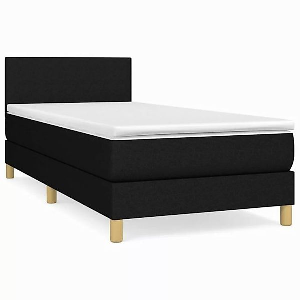 furnicato Bett Boxspringbett mit Matratze Schwarz 100x200 cm Stoff (1-tlg) günstig online kaufen