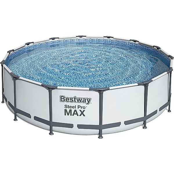 Bestway Stahlrahmen-Pool Set Steel Pro Max Frame Ø 427 x 107 cm Rund Lichtg günstig online kaufen