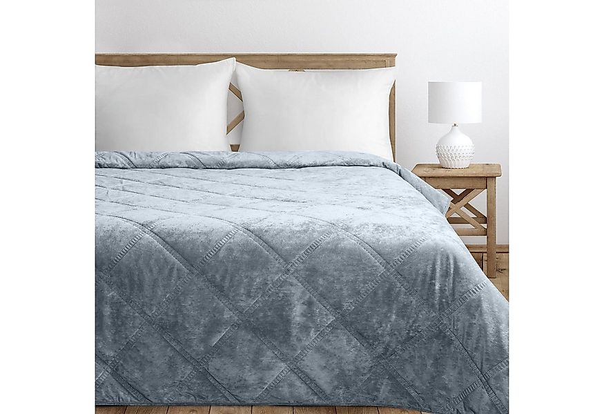 Eurofirany Tagesdecke VELVET, Steppdecke Samtdecke Karomuster Weicher Überw günstig online kaufen