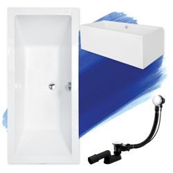 KOLMAN Badewanne Rechteck Quadro 190x90, Ablaufgarnitur günstig online kaufen