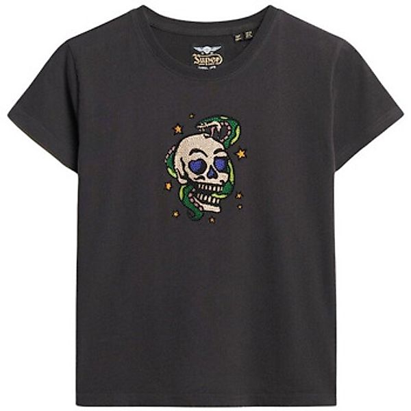 Superdry  T-Shirt T-shirt ajusté femme  Small Tattoo Rhinest günstig online kaufen