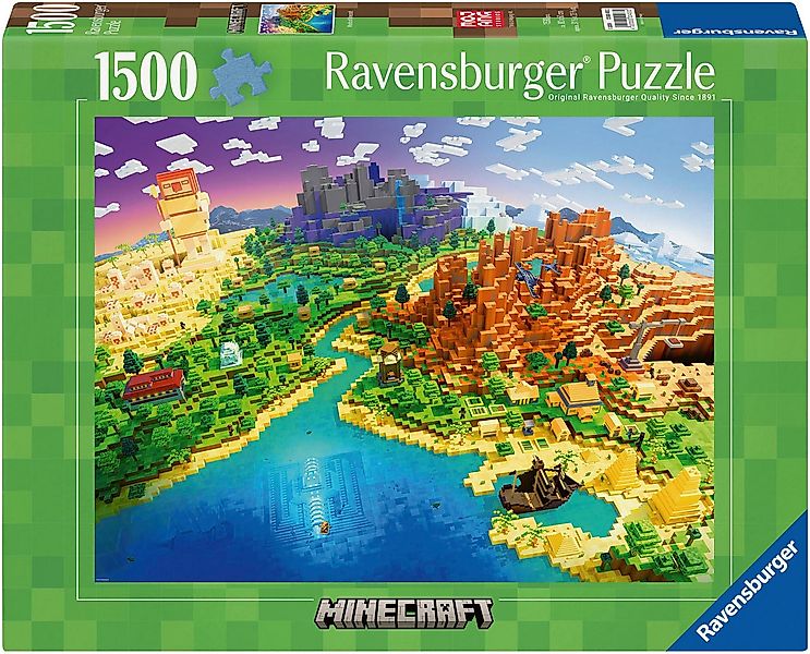 Ravensburger Puzzle World of Minecraft, 1500 Puzzleteile, Made in Germany günstig online kaufen