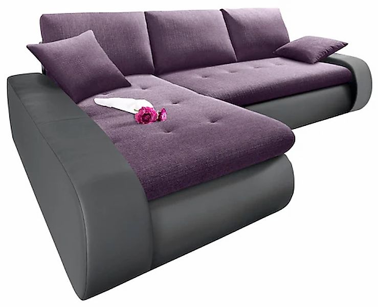 TRENDMANUFAKTUR Ecksofa »Indie, modern und bequem, Materialmix, L-Form«, wa günstig online kaufen